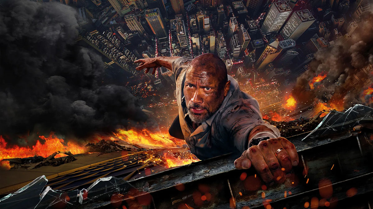 Dwayne Johnson en el póster de Skyscraper.