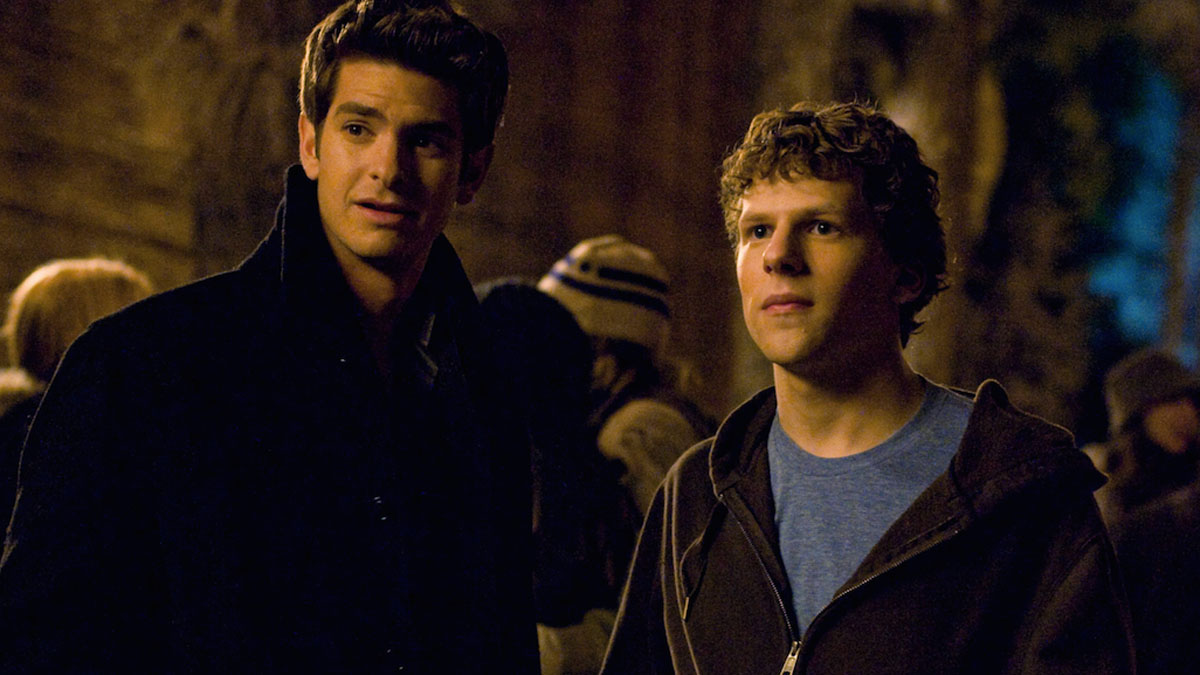 Andrew Garfield and Jesse Eisenberg in The Social Network.