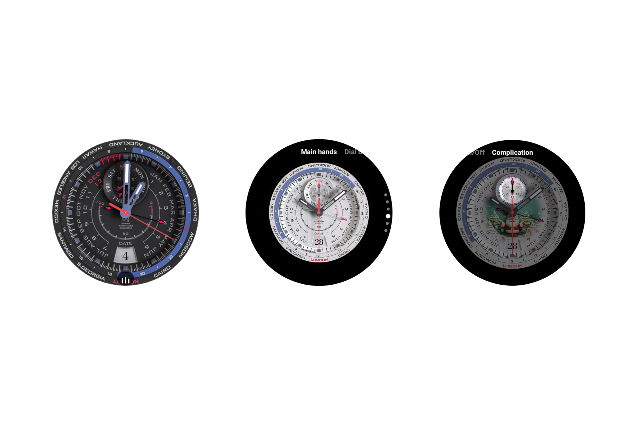 Cadran de montre Voyager Worldtimer Wear OS pour Samsung Galaxy Watch.