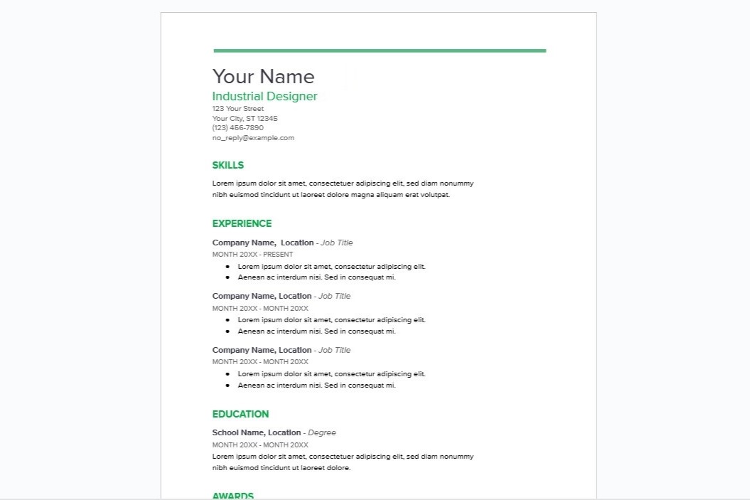 Лучшие шаблоны резюме для Google Docs