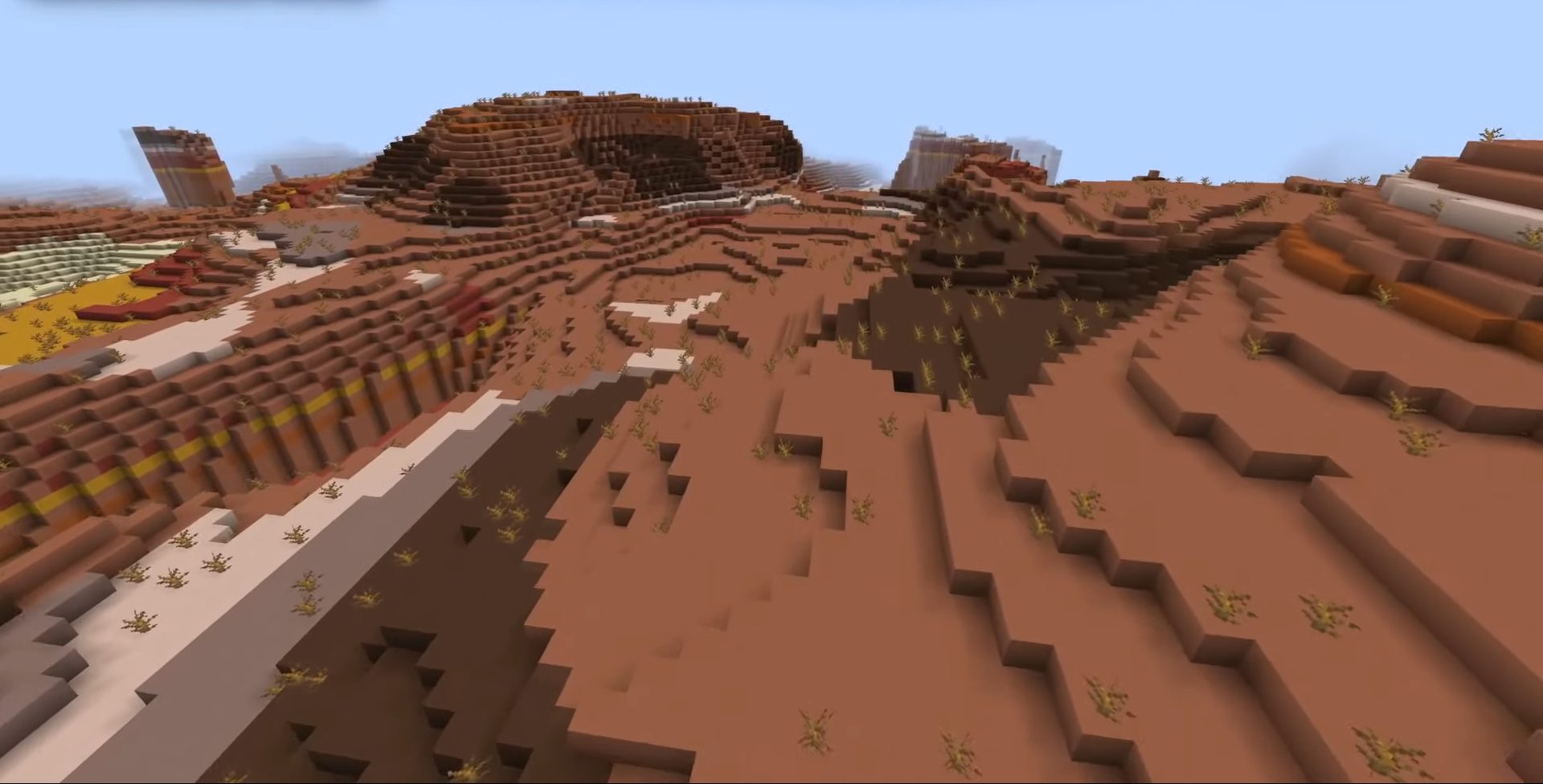 Les badlands dans Minecraft.