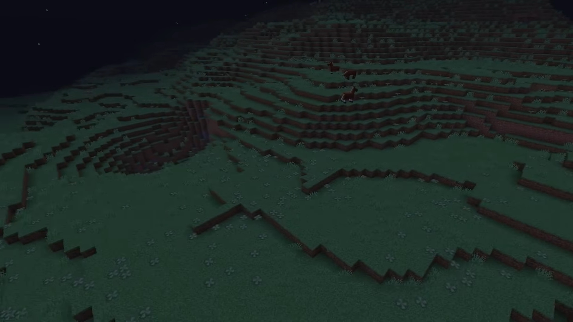 Die Ebenen bei Nacht in Minecraft.