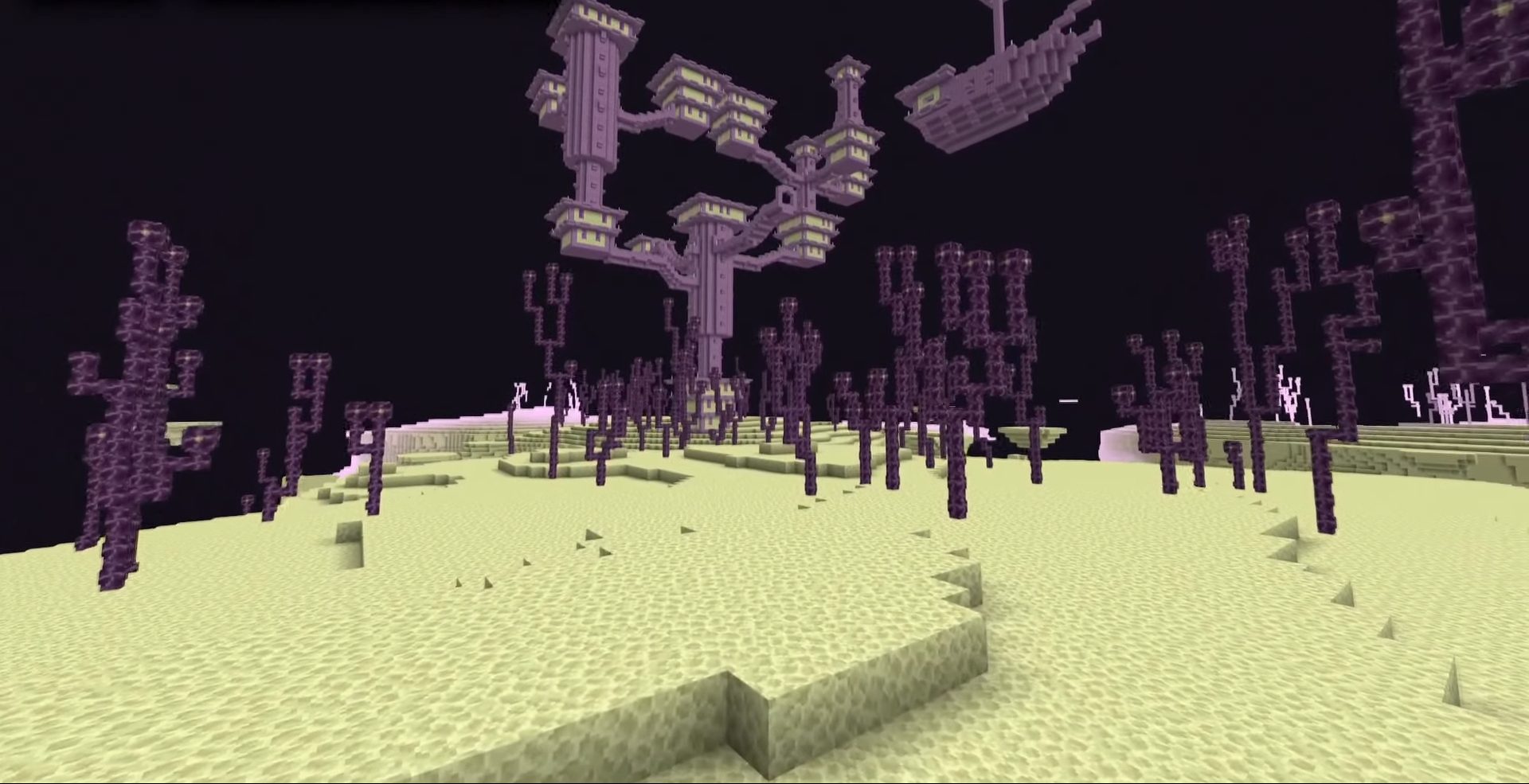 Das Endbiom in Minecraft.