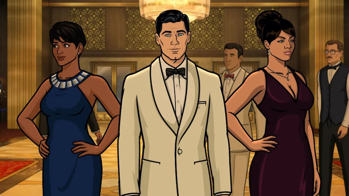 The cast of Archer from the series finale, Into the Cold.