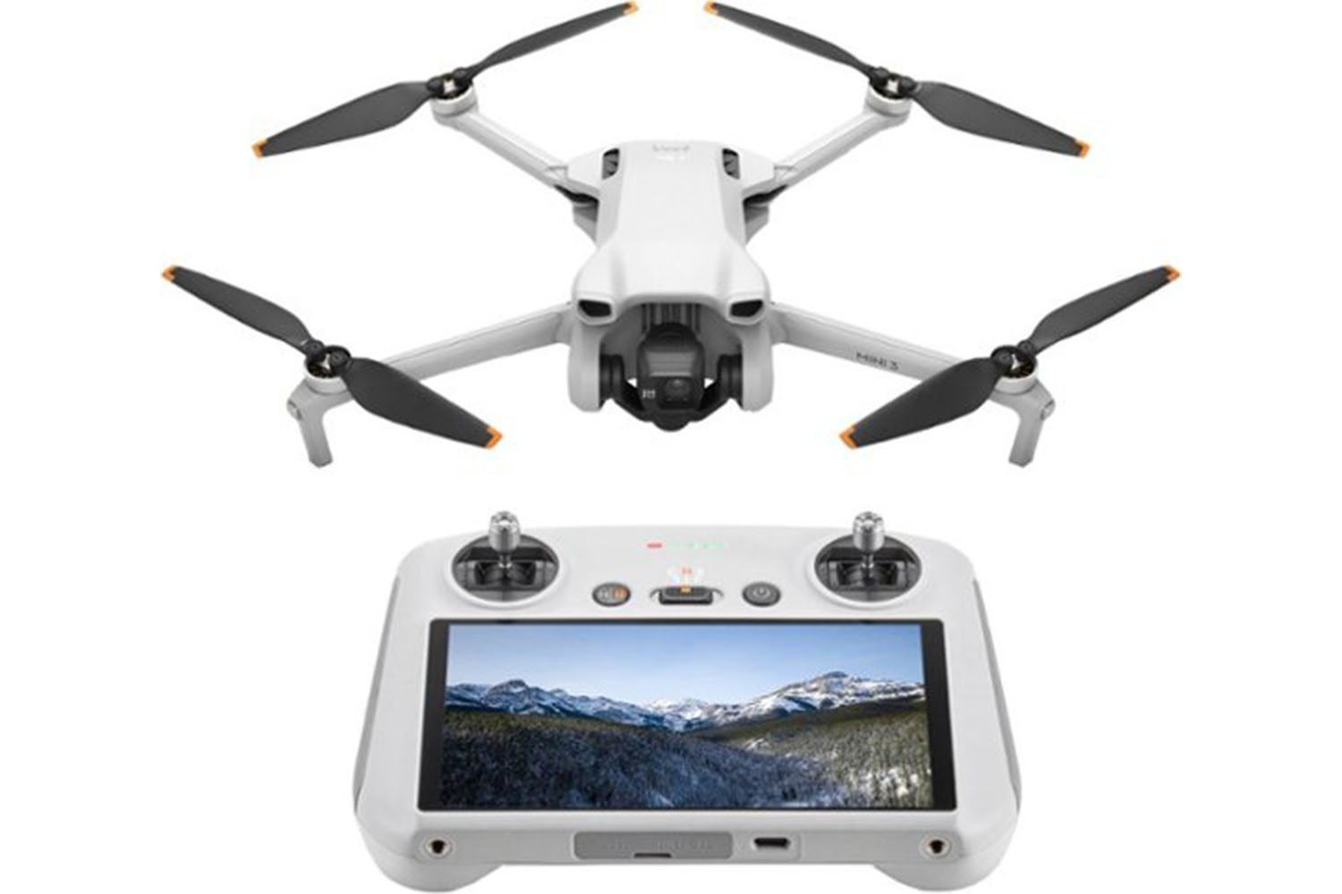 A DJI Mini 3 Drone on a white background.