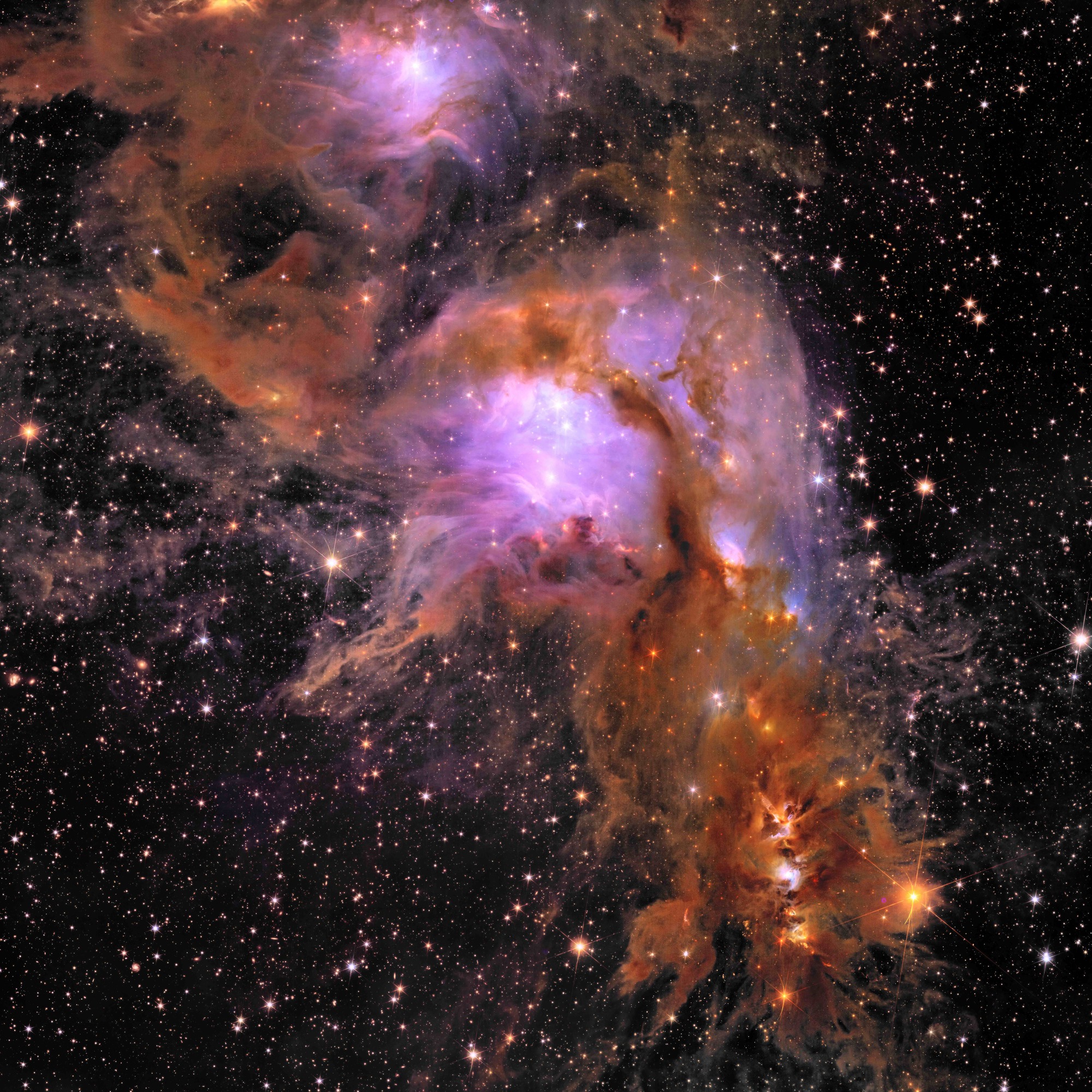 This image is released as part of the Early Release Observations from ESA’s Euclid space mission. All data from these initial observations are made public on 23 May 2024 – including a handful of unprecedented new views of the nearby Universe, this being one. This breathtaking image features Messier 78 (the central and brightest region), a vibrant nursery of star formation enveloped in a shroud of interstellar dust. This image is unprecedented – it is the first shot of this young star-forming region at this width and depth.