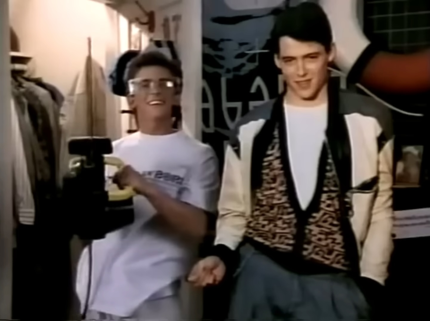 Ferris Bueller next to a cutout of Matthew Broderick in "Ferris Bueller."