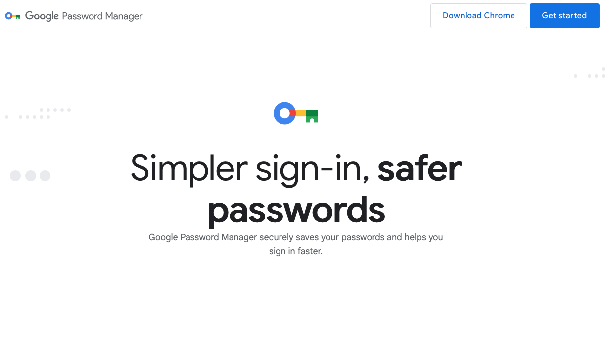 Google Password Manager website.