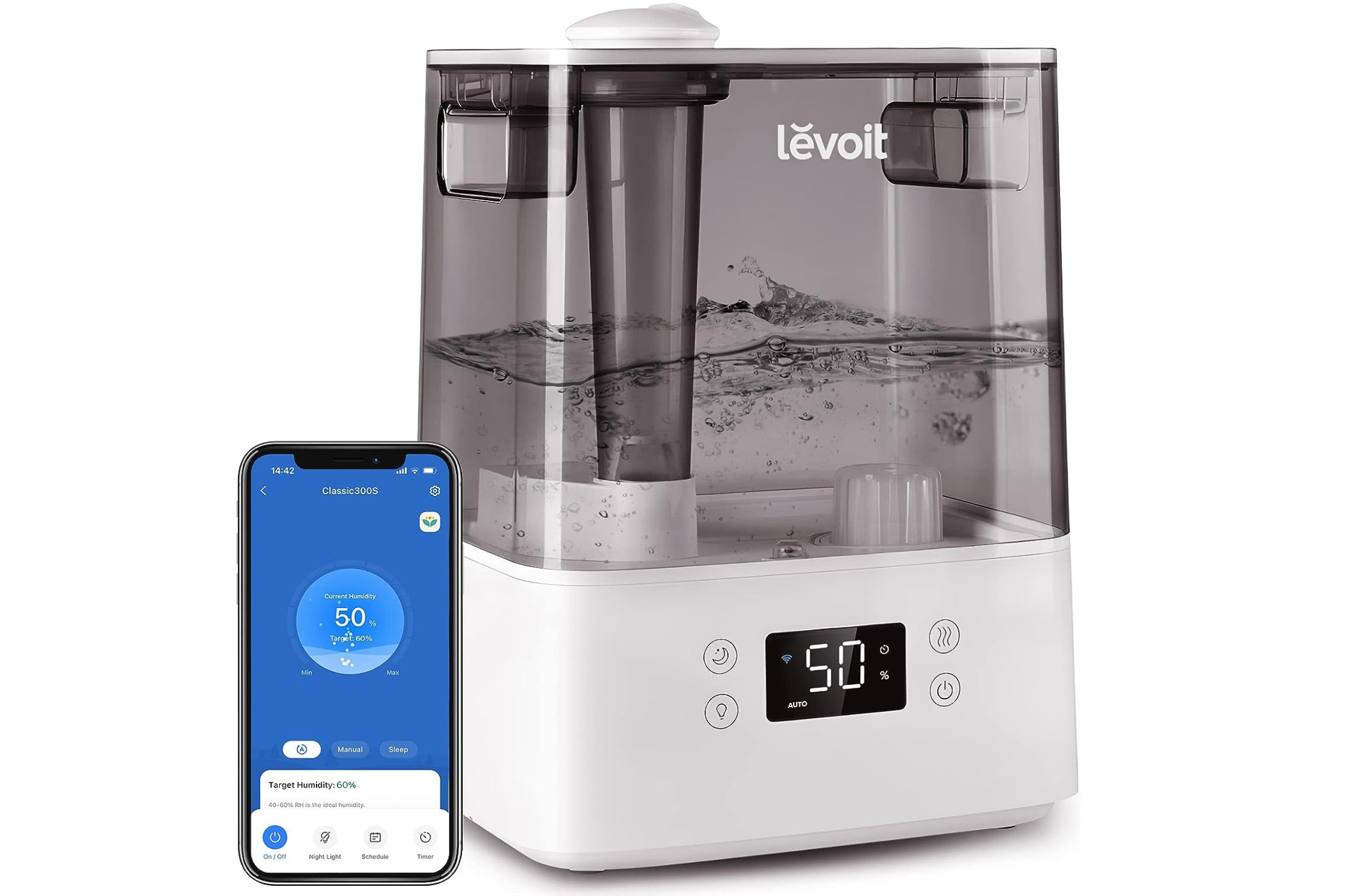 Humidificateur intelligent LEVOIT 6L pour chambre à coucher et grande pièce