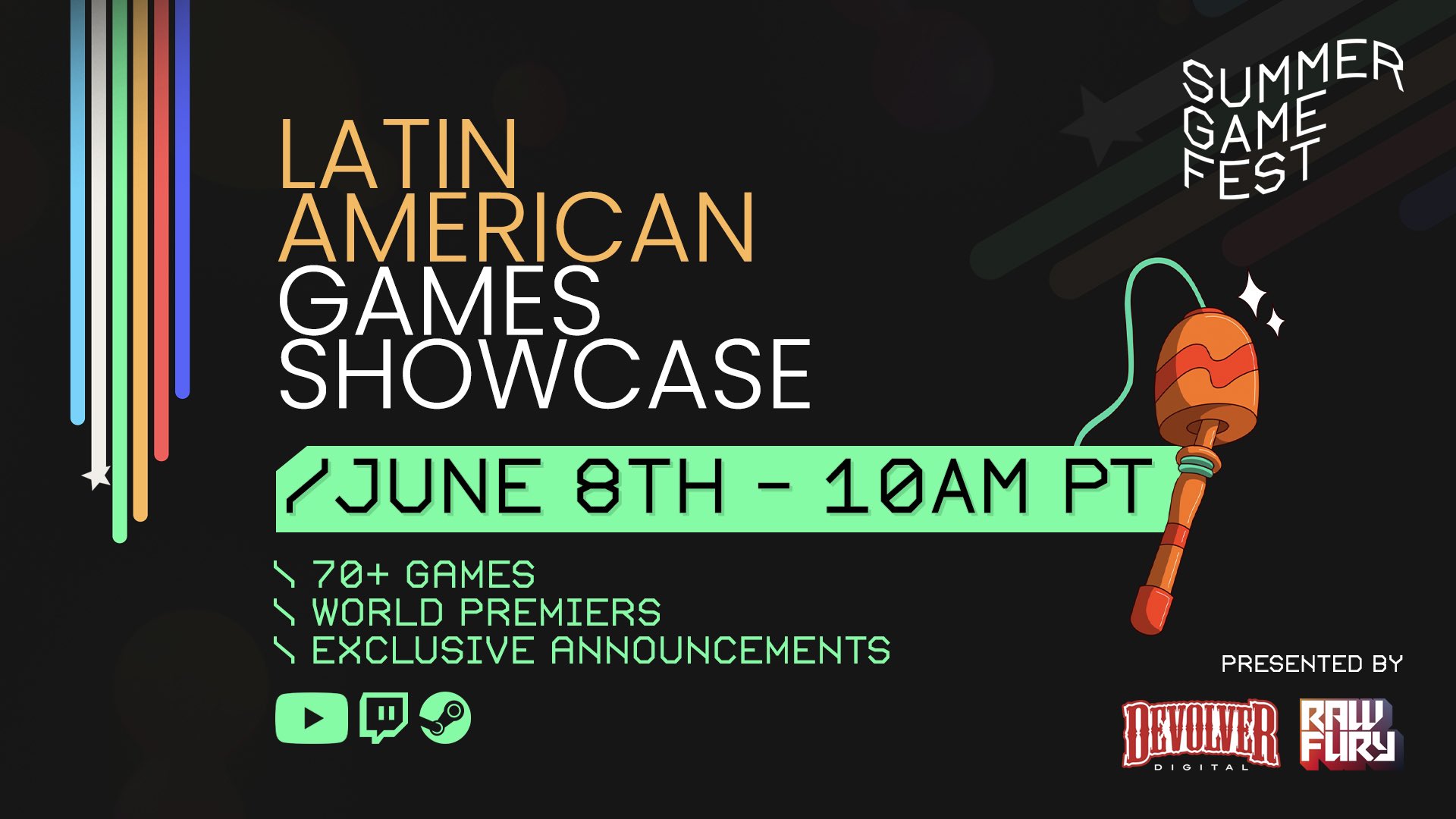 Key visual for the Latin American Games Showcase