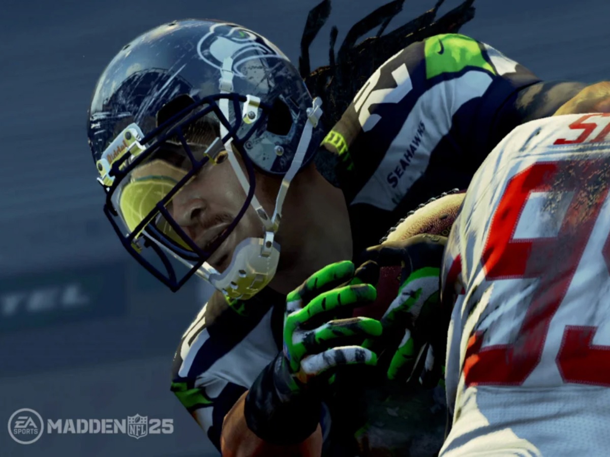 Uma captura de tela de Marshawn Lynch do Seattle Seahawks no Madden NFL 25.