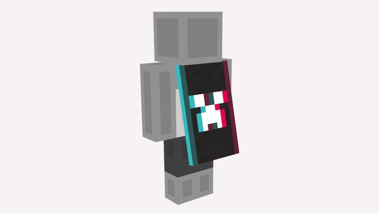 Un personaje de minecraft con capa tiktok.