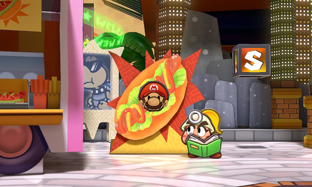 Mario in a hot cut cutout in Paper Mario: The Thousand-Year Door's Nintendo Switch remake.