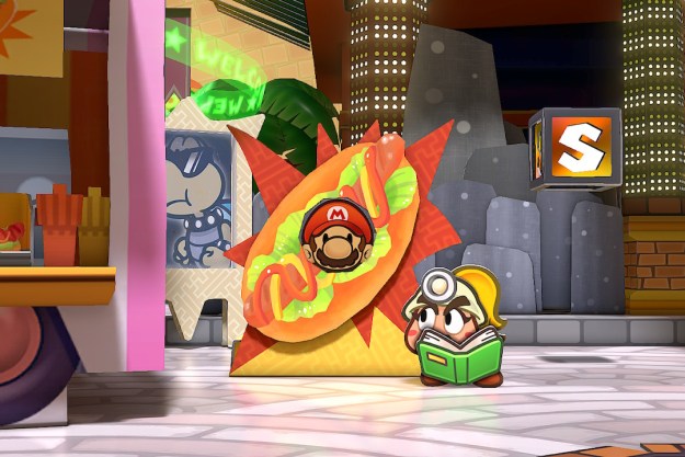 Mario in a hot cut cutout in Paper Mario: The Thousand-Year Door's Nintendo Switch remake.
