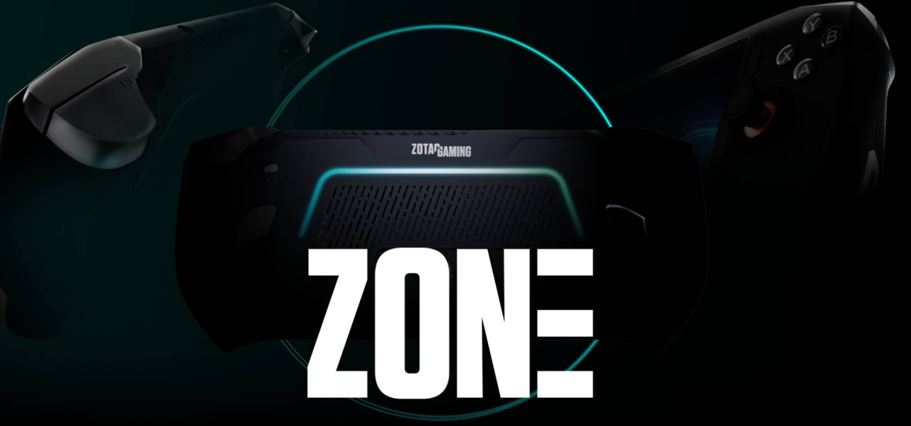 Imagem promocional do portátil para jogos Zotac Zone.