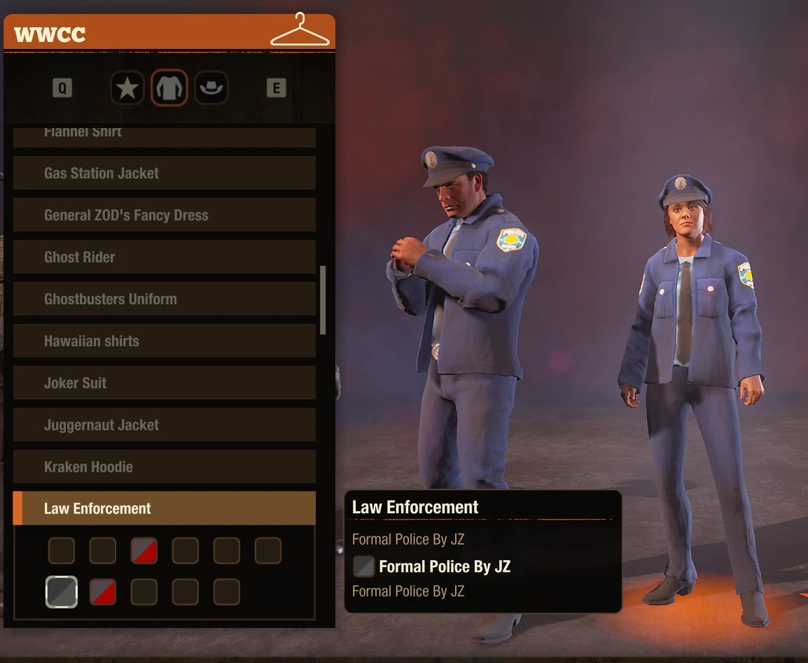 Deux tenues de policiers dans State of Decay 2.