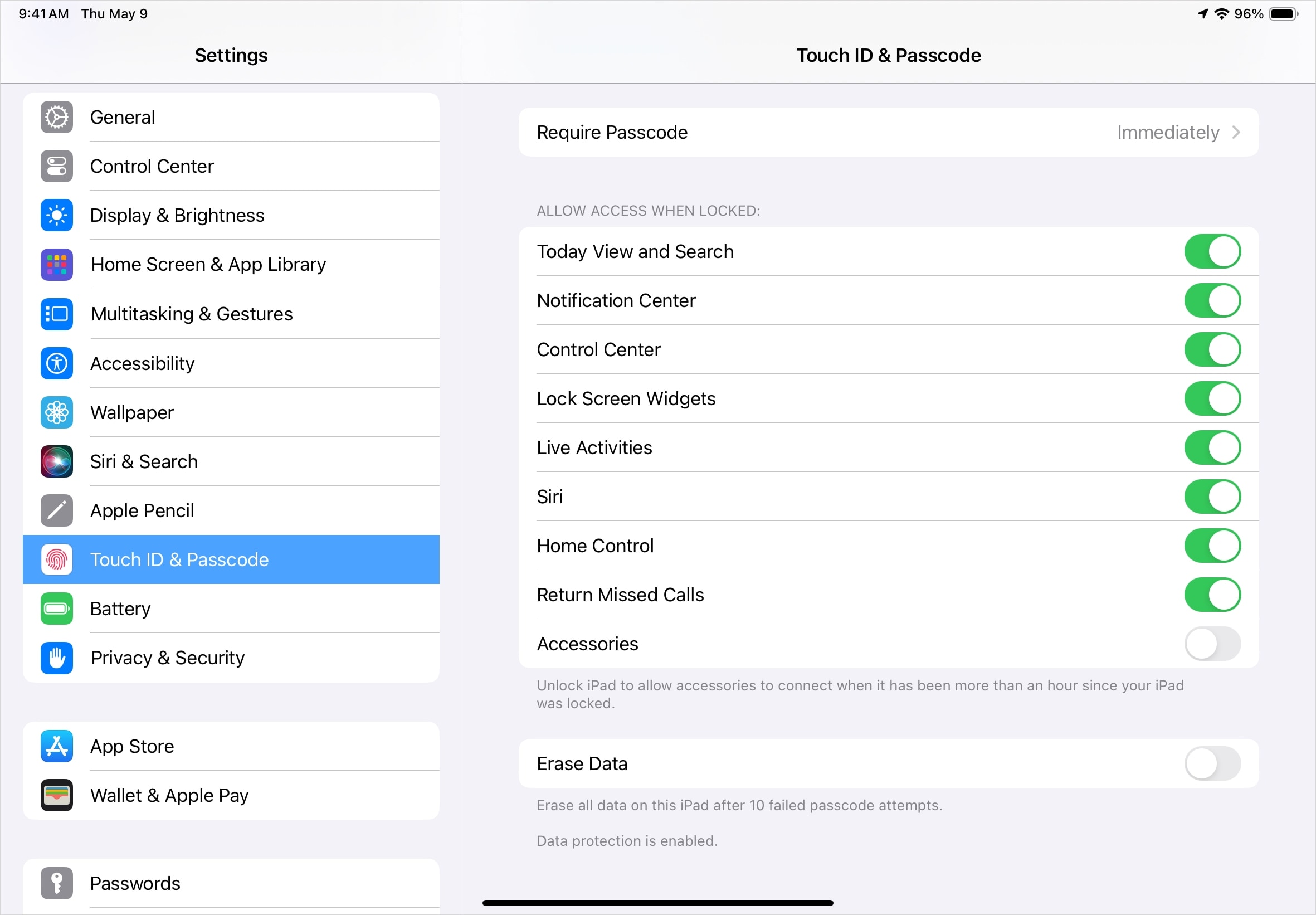 Autoriser la liste d'applications verrouillées sur un iPad.