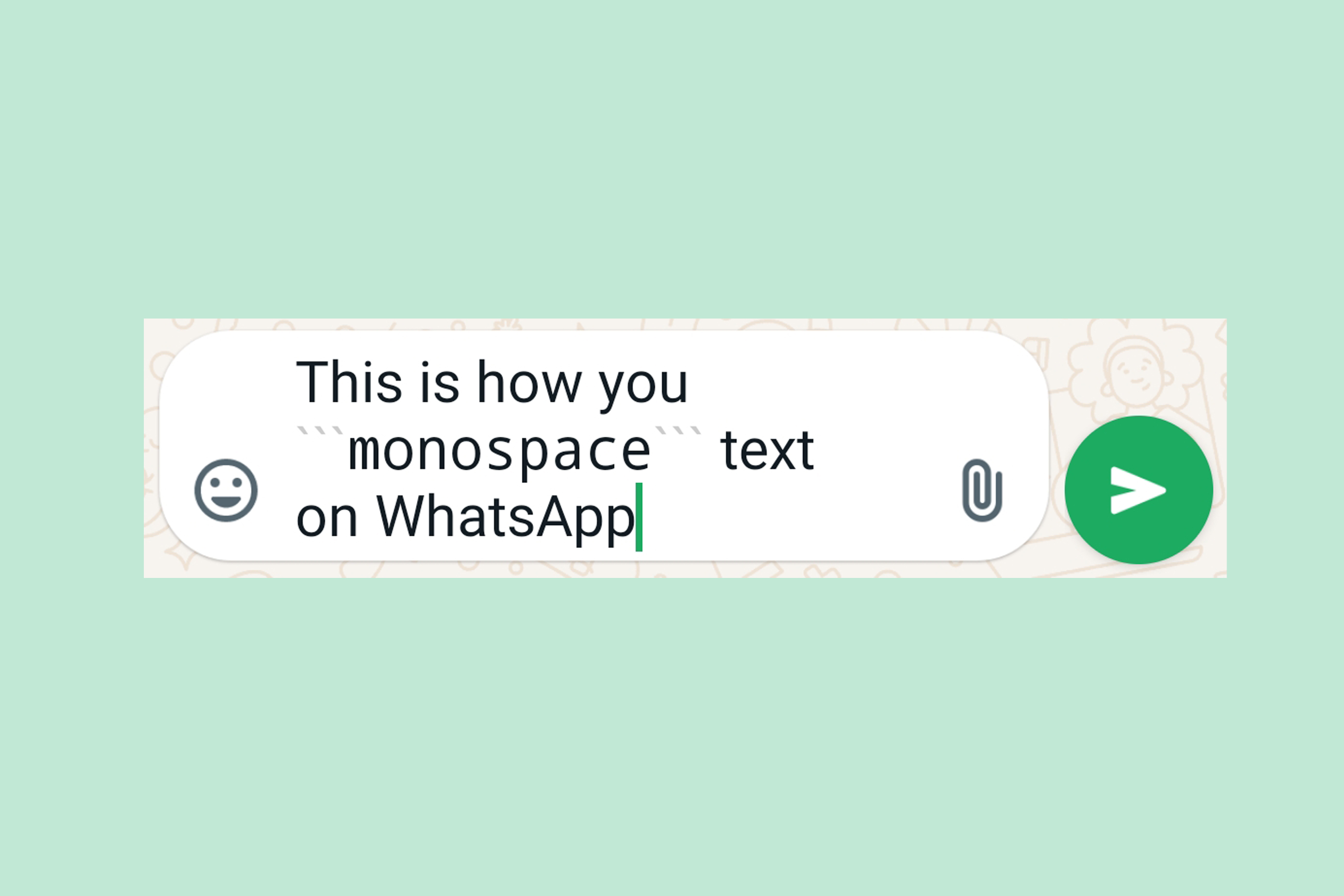 Cómo hacer monoespacio en WhatsApp.