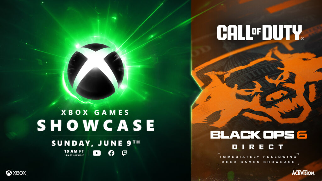 Xbox Games Showcase 2024 and Call of Duty: Black Ops 6 Direct key art.