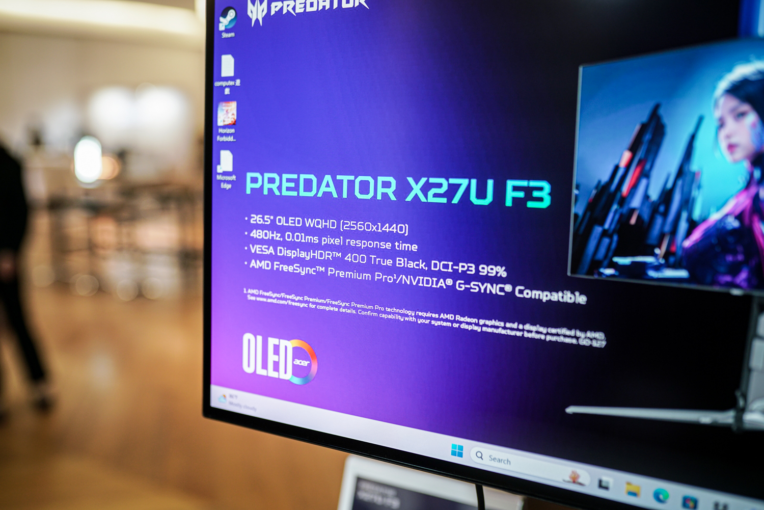 Features for the Acer Predator X27 F3.