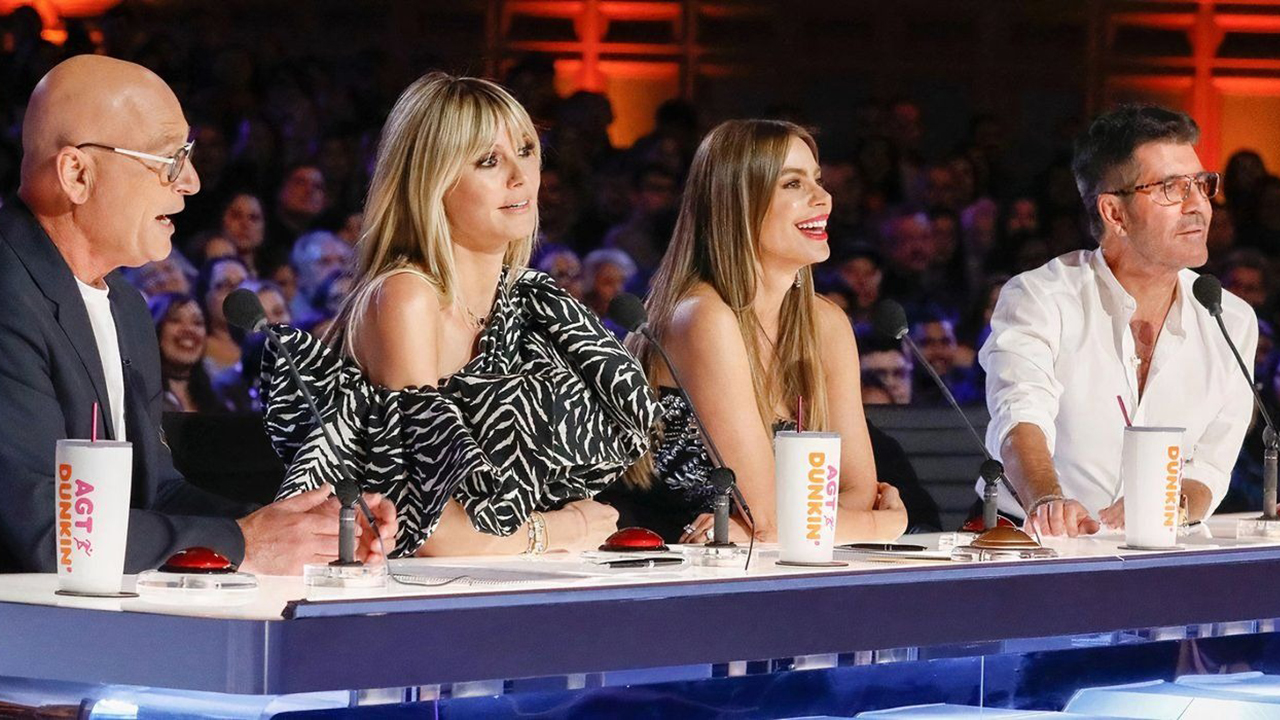 Simon Cowell sitting on the judges panel for America's Got Talent.