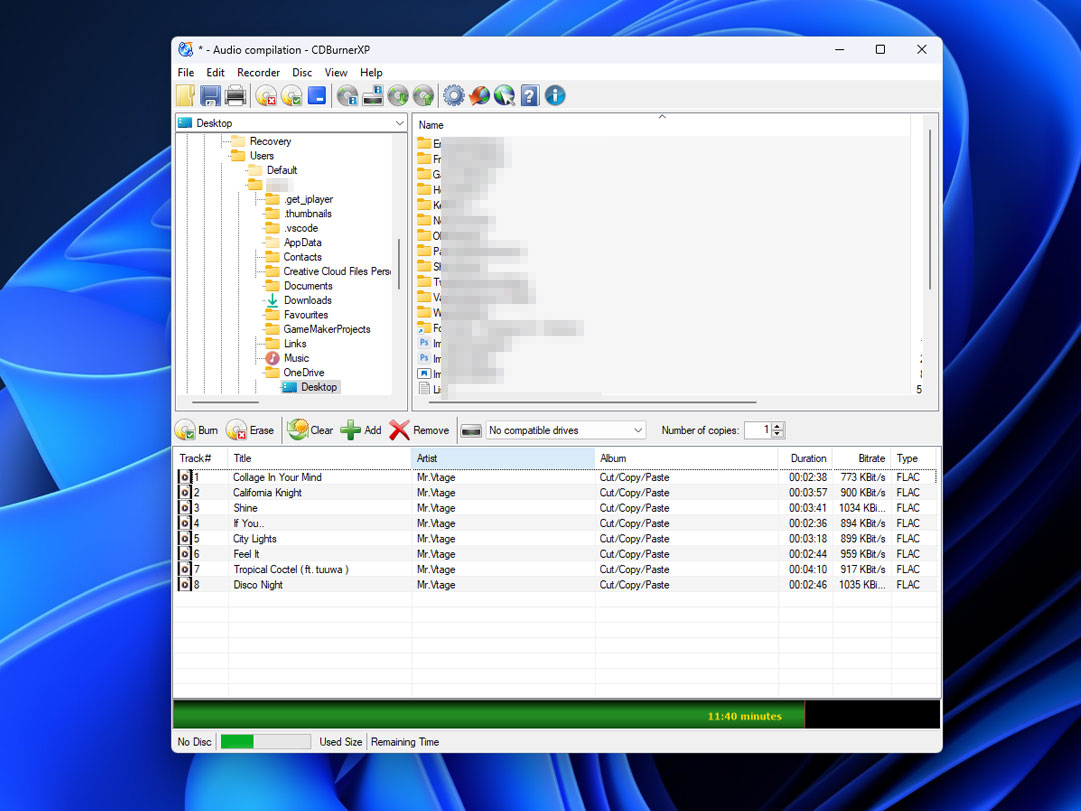 Как записать компакт-диск в Windows 11