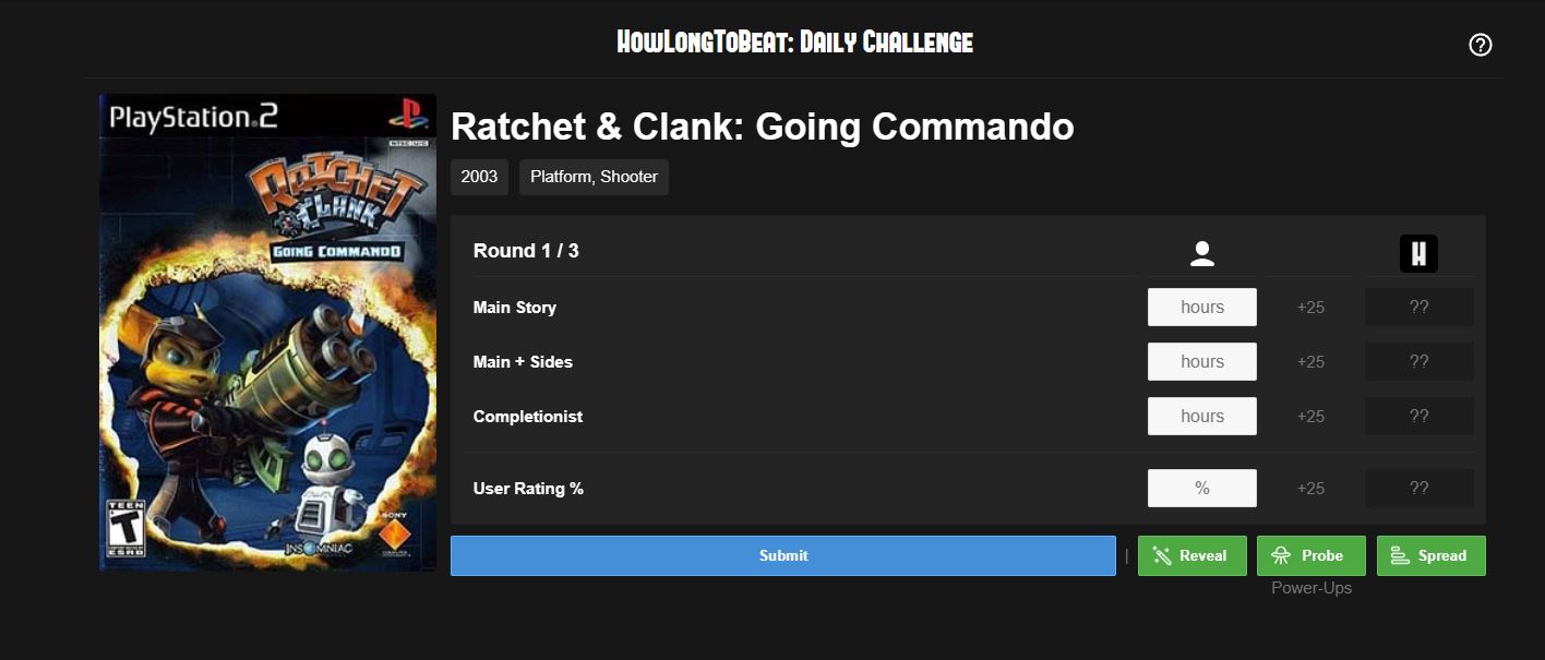 Ratchet and Clank: Going COMmando появляется в сериале How Long to Beat: The Game.