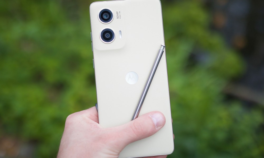 Someone holding the Moto G Stylus 5G 2024.