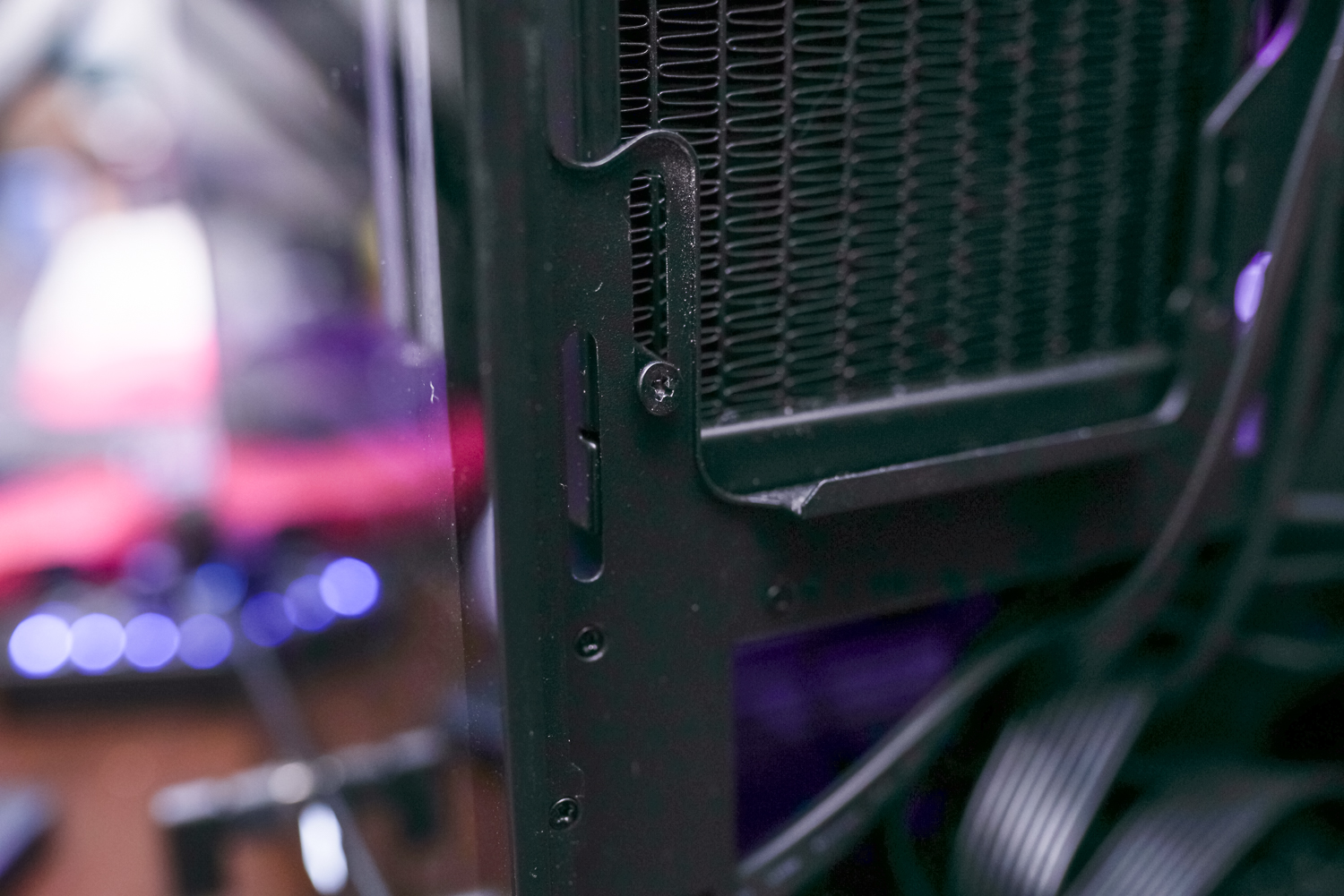 A stripped screw in a gaming PC.