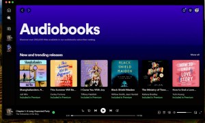 The Audiobooks home screen on Spotify desktop.