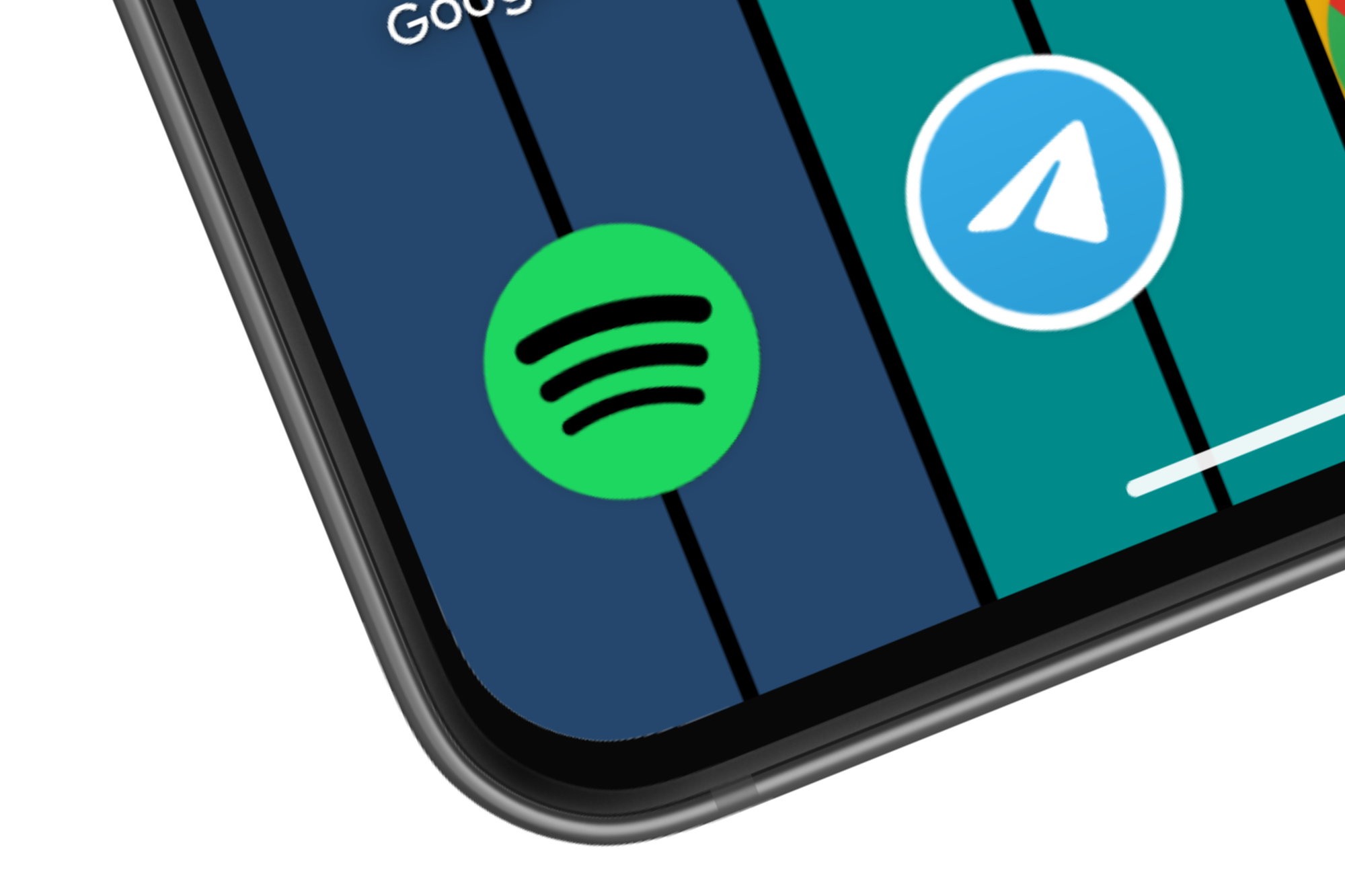 Una vista de cerca del ícono de la aplicación Spotify