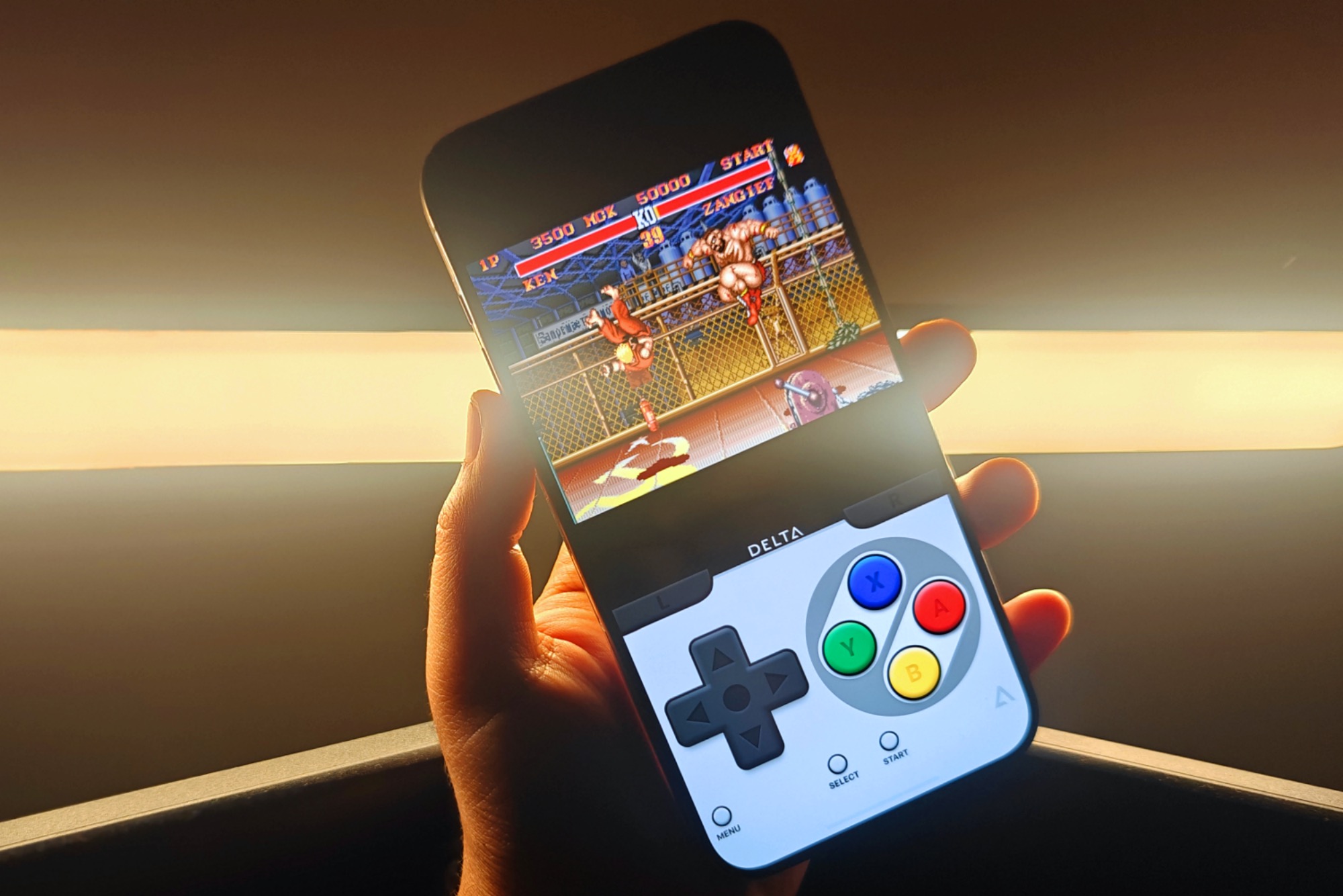 Street Fighter emulado en un iPhone.