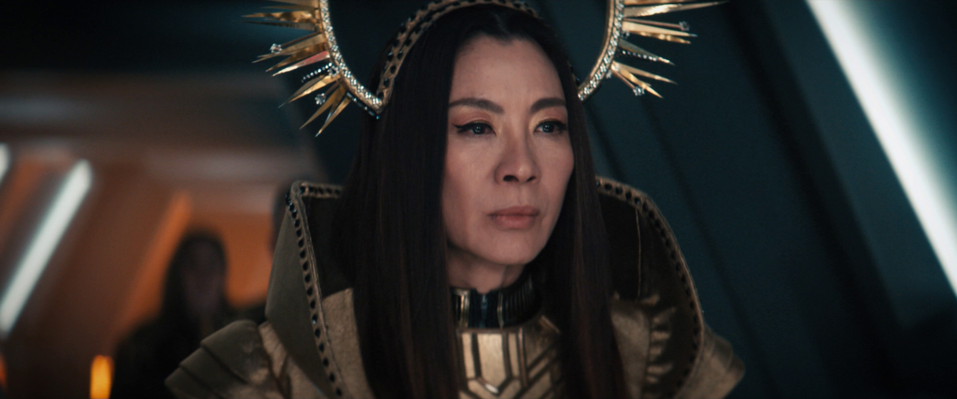 Michelle Yeoh as Emperor Philippa Georgiou wearing her crown in "Terra Firma, Part I"