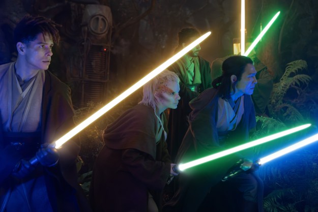 Multiple Jedi wield their ignited lightsabers together in The Acolyte.