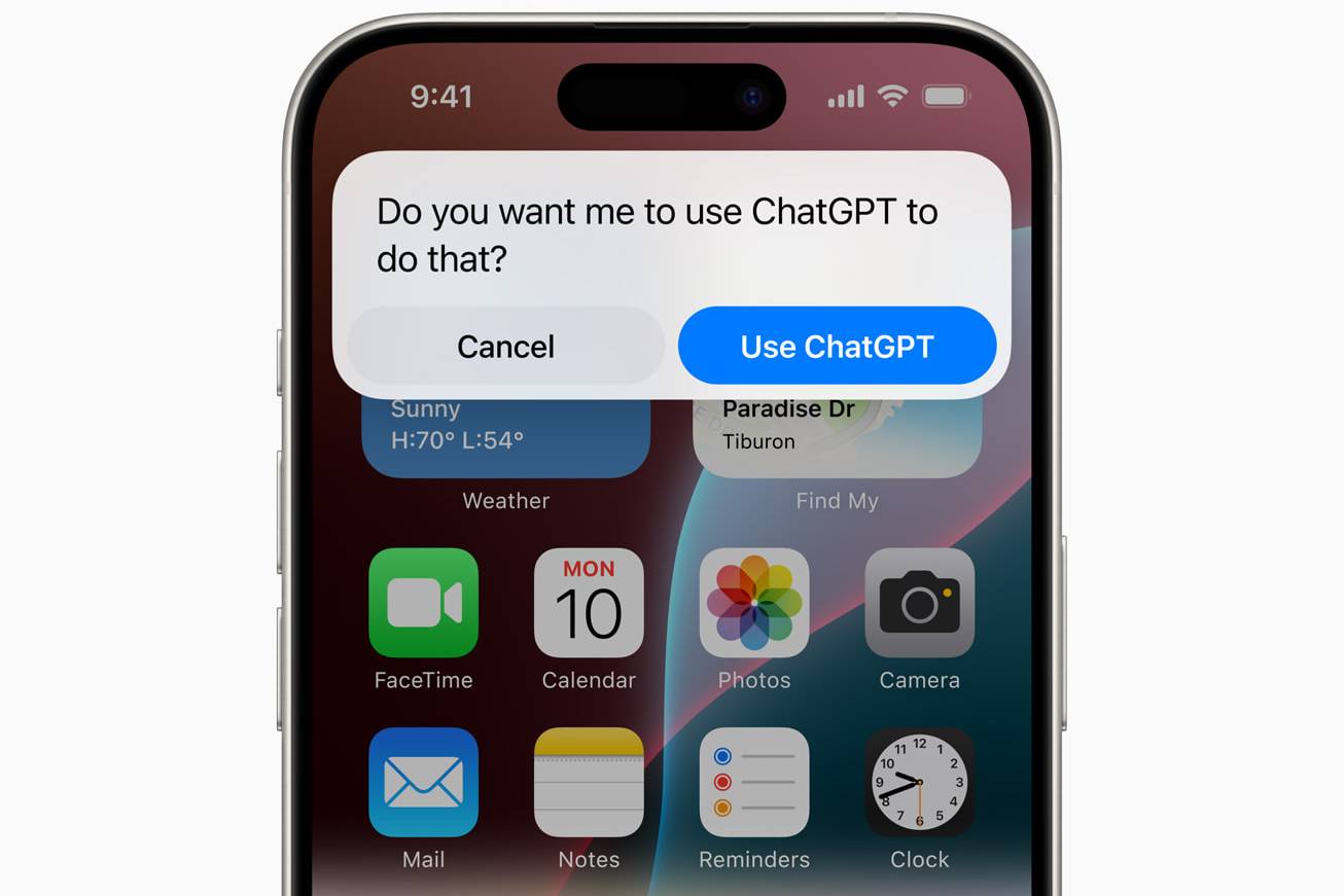 An iPhone prompting the user for ChatGPT approval.