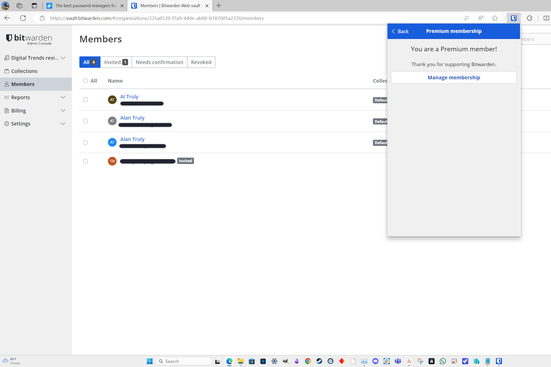 La terminología de Bitwarden puede resultar confusa al configurar una cuenta familiar.