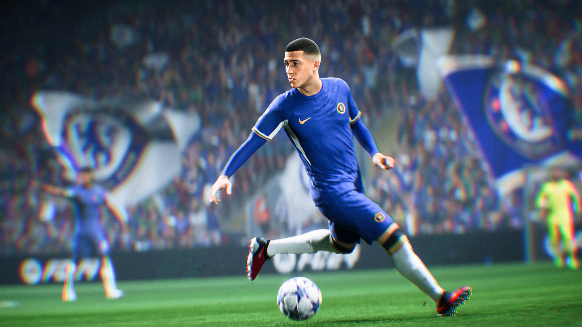 Un jugador botando un balón en EA Sports FC 24.