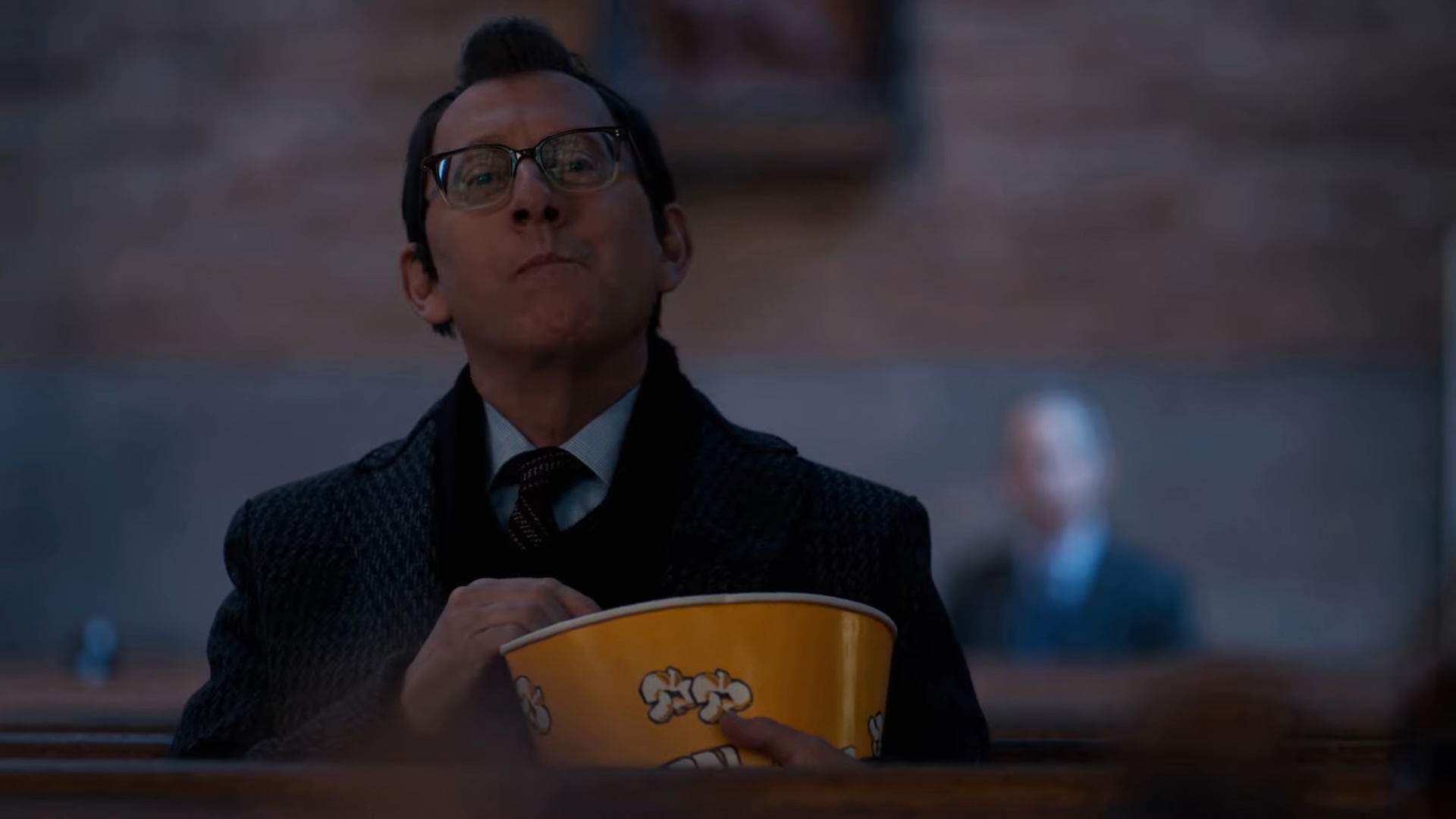 Leland eating popcorn in "Evil."