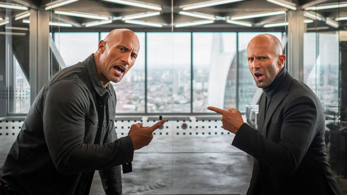 Dwayne Johnson and Jason Statham in Fast and Furious Presents: Hobbs and Shaw.