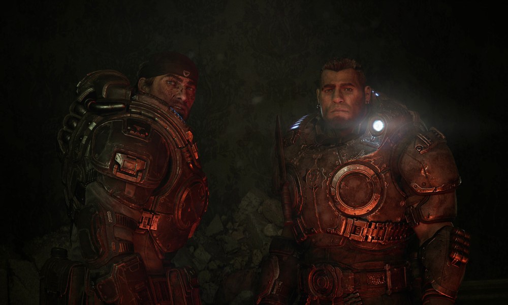 The two protagonists of Gears of War: E-Day.