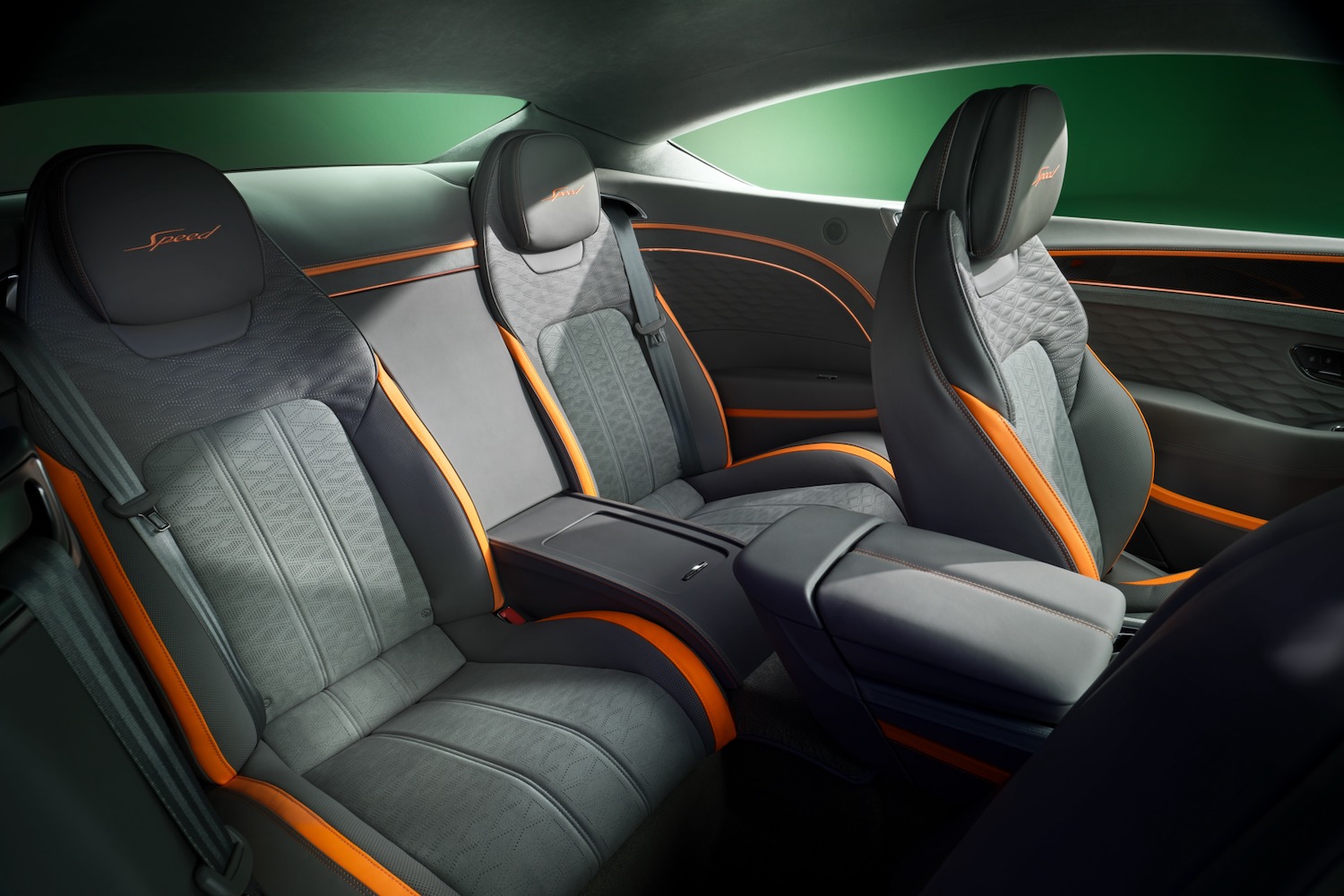 New Bentley Continental GT Speed interior (rear seat view).