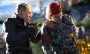 Pagan Min attacks a soldier in Far Cry 4.