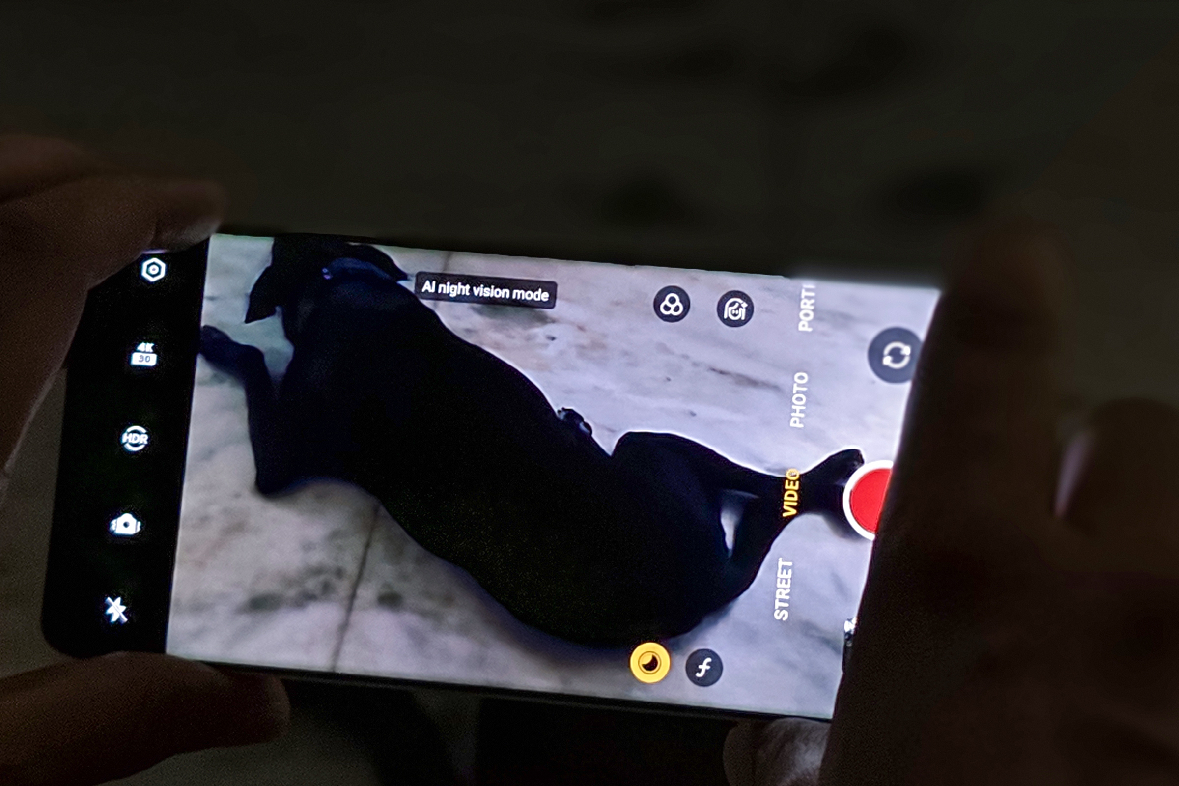 Realme GT 6 पर AI नाइट विज़न वीडियो।