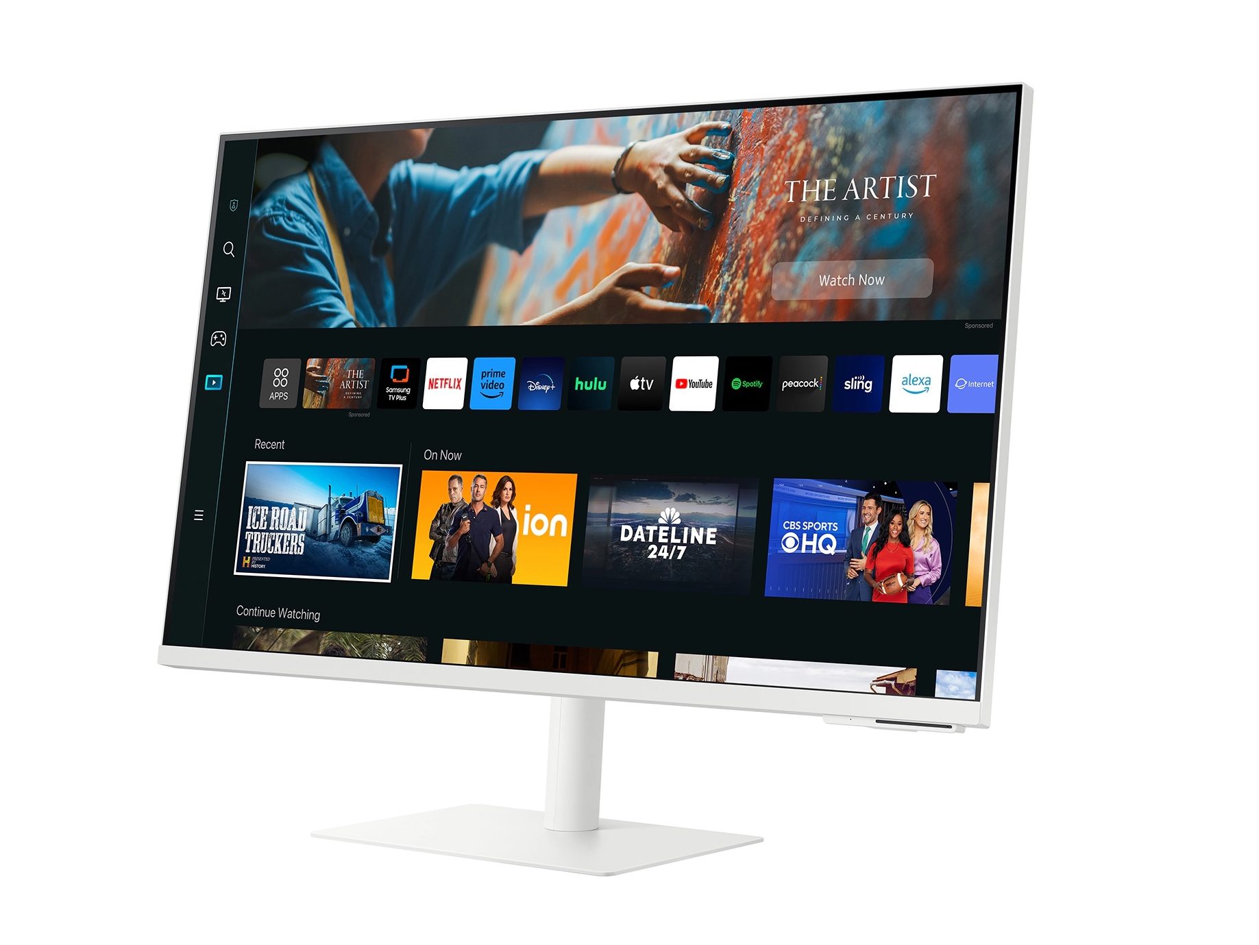 Using a streaming <a href='https://blog.previsto.com/en/posts/redesign-service-agreements-part-2' target='_blank'>service</a> on the Samsung M70C Smart Monitor.”><figcaption id=