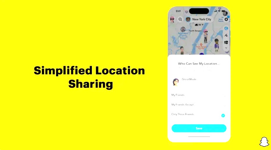 Snapchat simple location sharing