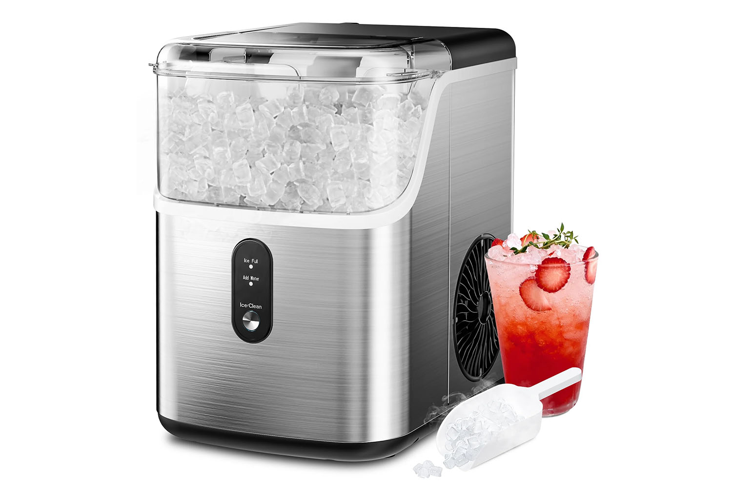 The Simzlife nugget ice maker on a white background.