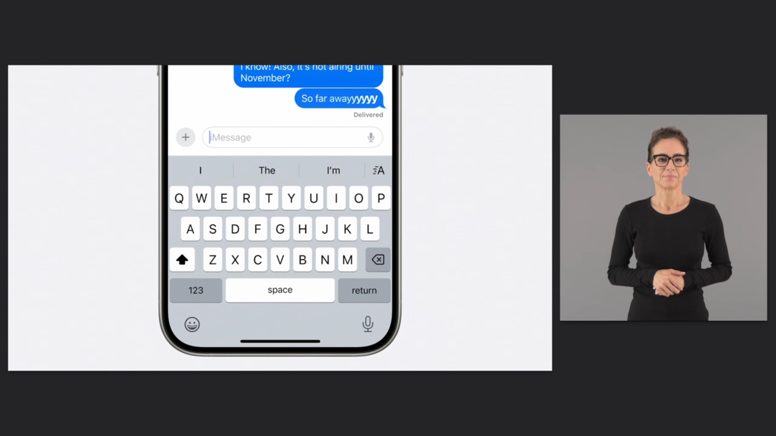 iOS 18 বার্তাগুলিতে পাঠ্য প্রভাব।