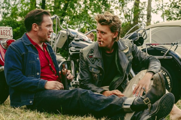 Tom Hardy and Austin Butler in The Bikeriders.