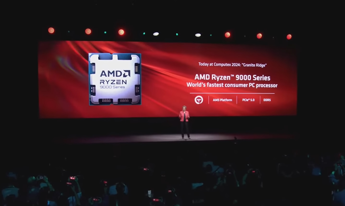 एएमडी सीईओ लिसा सु ने नए राइजेन 9000 सीरीज डेस्कटॉप सीपीयू की घोषणा की।
