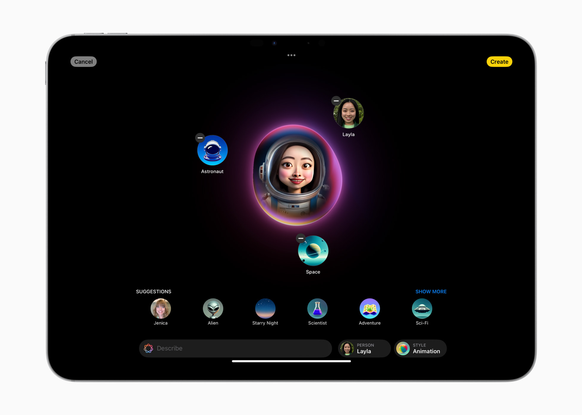 Apple Intelligence Image Playground on iPadOS 18.